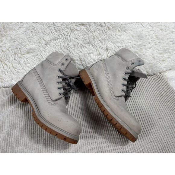 Timberland Boots Mens Size 8M Gray Leather Nubuck 6 Inch Lace Up Work Hiking - Picture 2 of 8